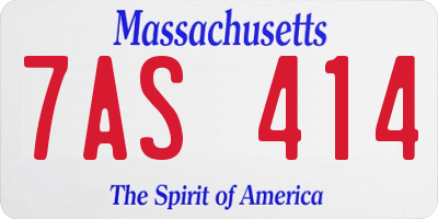 MA license plate 7AS414