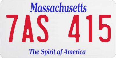 MA license plate 7AS415
