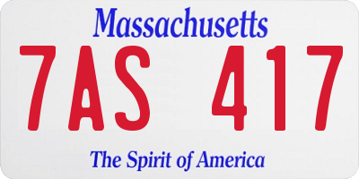 MA license plate 7AS417