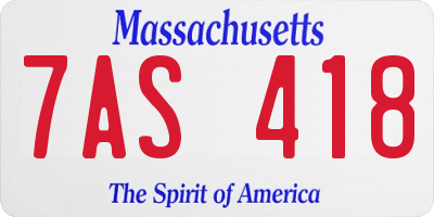 MA license plate 7AS418