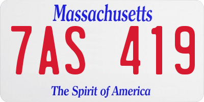 MA license plate 7AS419