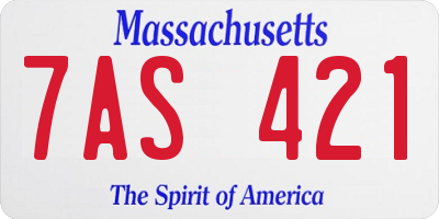 MA license plate 7AS421
