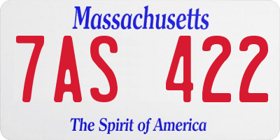 MA license plate 7AS422