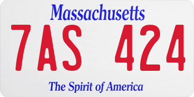 MA license plate 7AS424