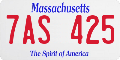 MA license plate 7AS425