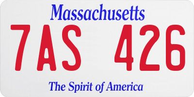 MA license plate 7AS426