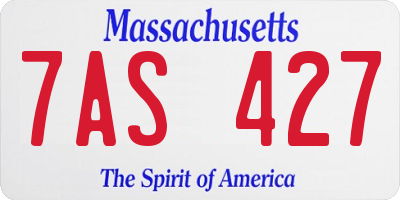 MA license plate 7AS427