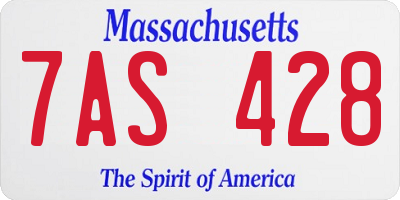 MA license plate 7AS428