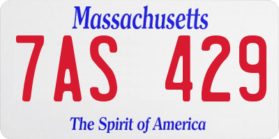 MA license plate 7AS429