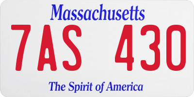 MA license plate 7AS430