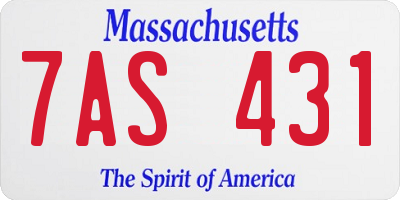 MA license plate 7AS431