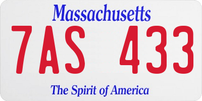 MA license plate 7AS433