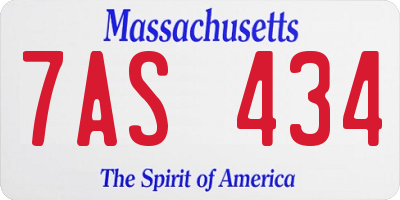 MA license plate 7AS434