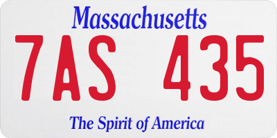 MA license plate 7AS435