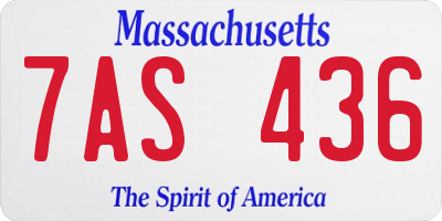 MA license plate 7AS436
