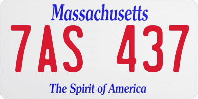 MA license plate 7AS437