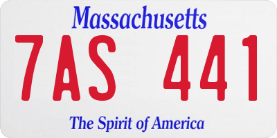 MA license plate 7AS441