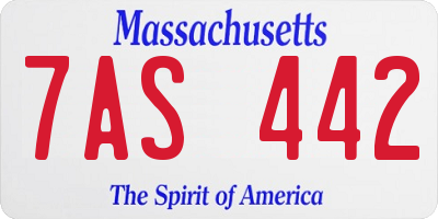 MA license plate 7AS442