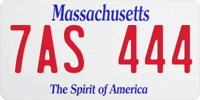 MA license plate 7AS444