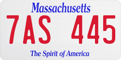 MA license plate 7AS445