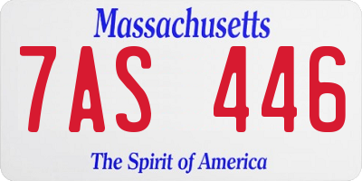 MA license plate 7AS446