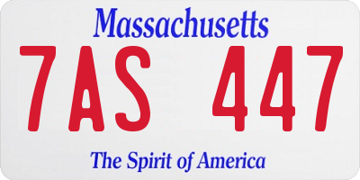 MA license plate 7AS447