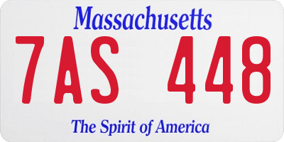 MA license plate 7AS448