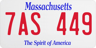 MA license plate 7AS449