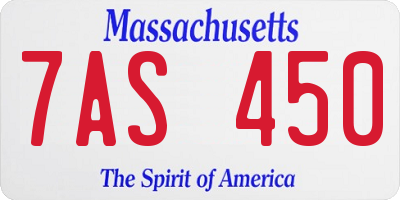 MA license plate 7AS450