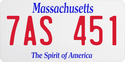 MA license plate 7AS451