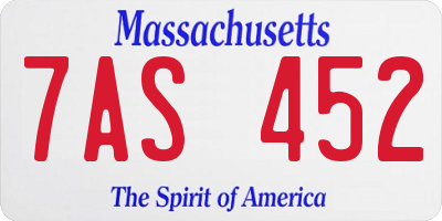 MA license plate 7AS452