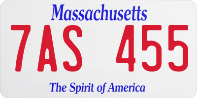MA license plate 7AS455