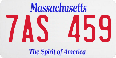 MA license plate 7AS459