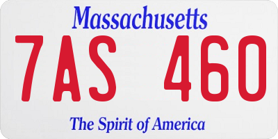 MA license plate 7AS460