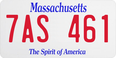 MA license plate 7AS461