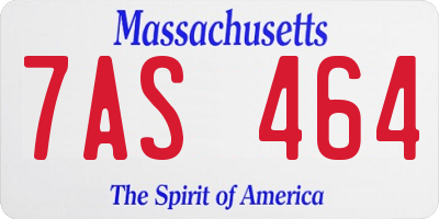 MA license plate 7AS464