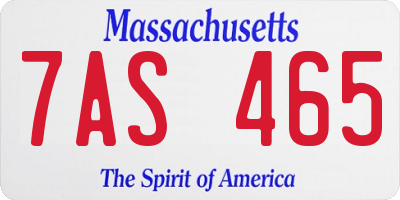 MA license plate 7AS465
