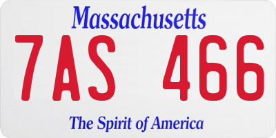MA license plate 7AS466