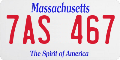 MA license plate 7AS467
