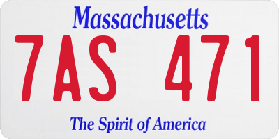 MA license plate 7AS471