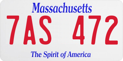 MA license plate 7AS472