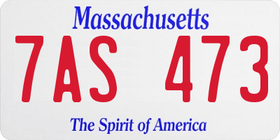 MA license plate 7AS473