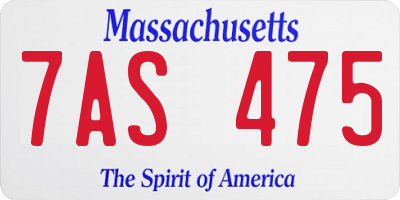 MA license plate 7AS475