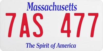 MA license plate 7AS477