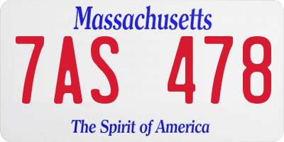MA license plate 7AS478