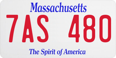 MA license plate 7AS480