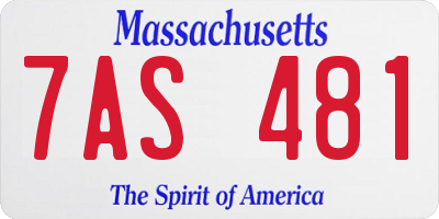 MA license plate 7AS481