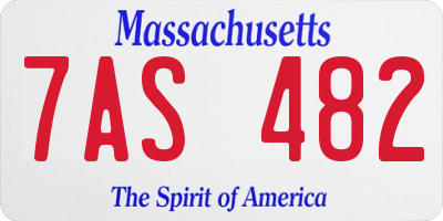 MA license plate 7AS482