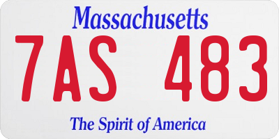 MA license plate 7AS483