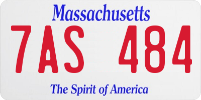 MA license plate 7AS484